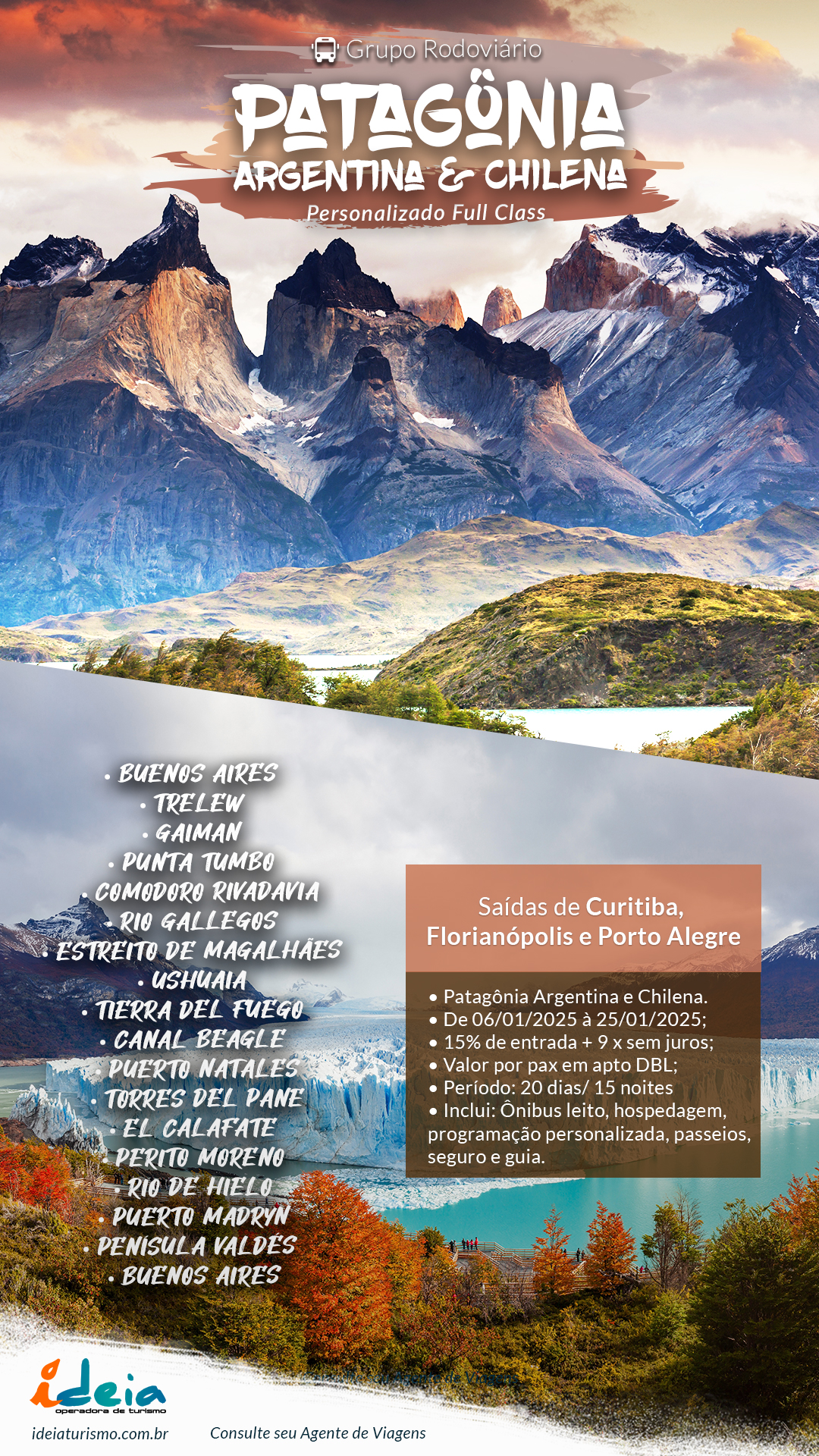 Patagônia Argentina & Chilena JAN/2025 – Ideia